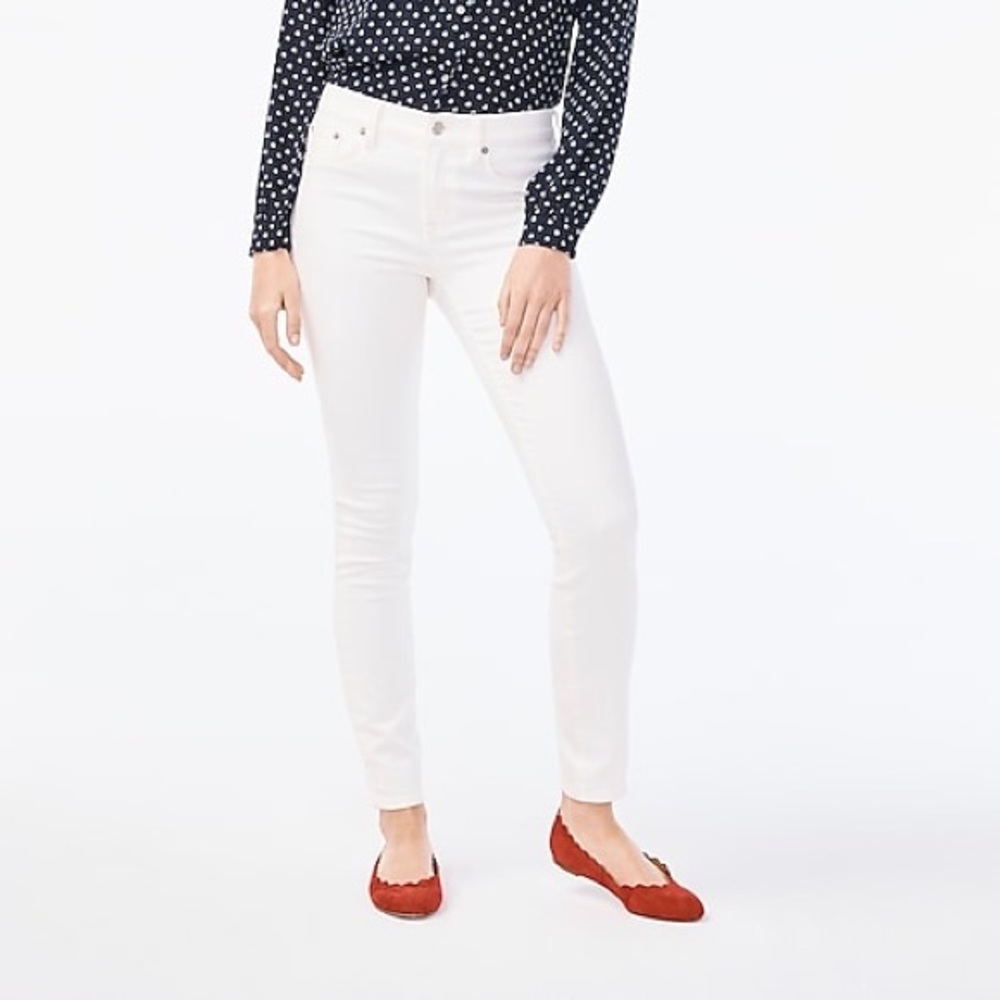 J Crew Factory 8” mid rise white skinny jean NWT